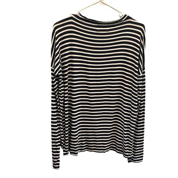 Maison Du Soir Edith Top Size Small Navy Blue Striped Sleepwear Sleep Leisure - Picture 5 of 8